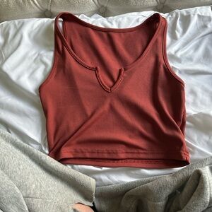 SHEIN Red Sleeveless Crop Tank Top